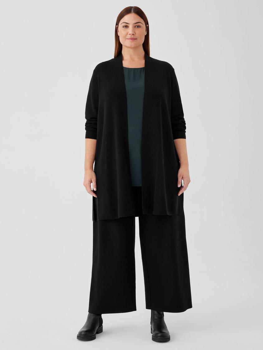 Eileen Fisher Sweaters &amp; Cardigans | Fine Merino Cardigan In Regenerative Wool Black - Women