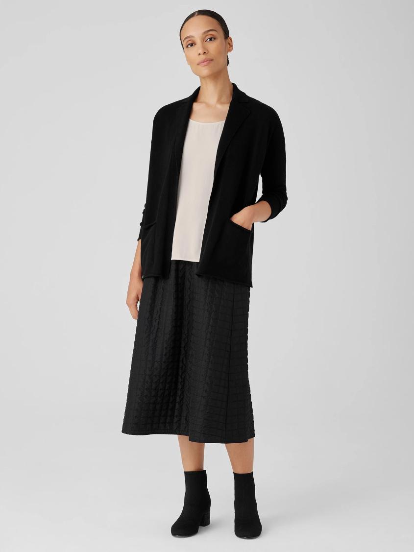 Eileen Fisher Sweaters &amp; Cardigans | Italian Cashmere Notch Collar Cardigan Black - Women