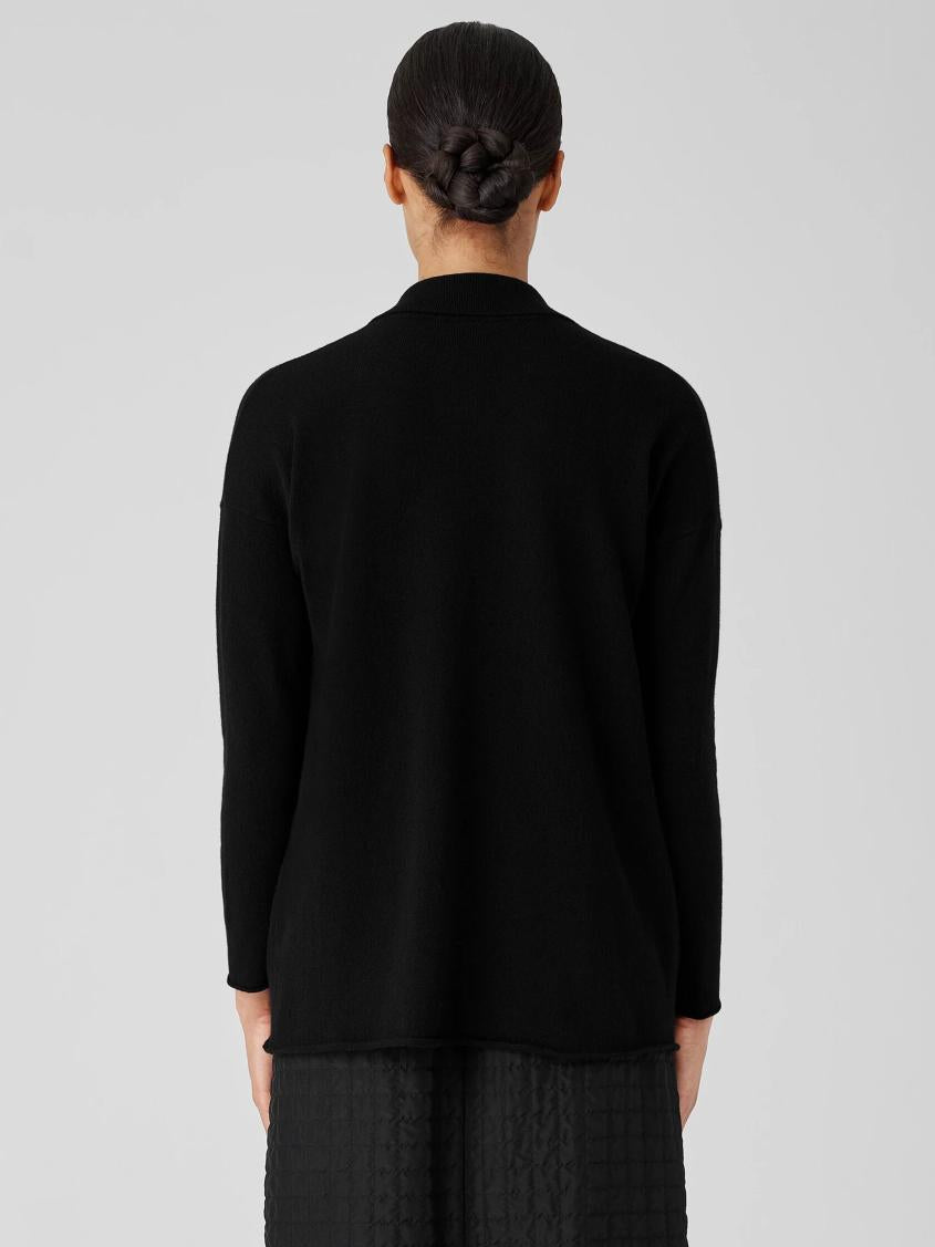 Eileen Fisher Sweaters &amp; Cardigans | Italian Cashmere Notch Collar Cardigan Black - Women
