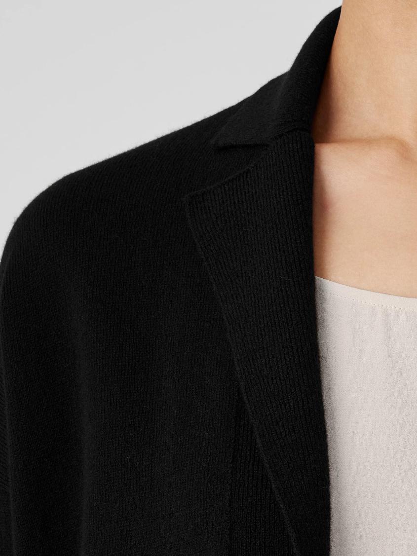 Eileen Fisher Sweaters &amp; Cardigans | Italian Cashmere Notch Collar Cardigan Black - Women