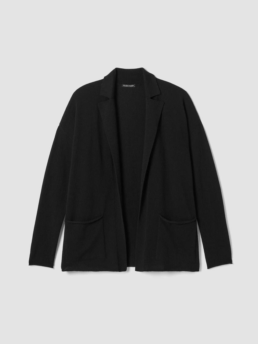Eileen Fisher Sweaters &amp; Cardigans | Italian Cashmere Notch Collar Cardigan Black - Women