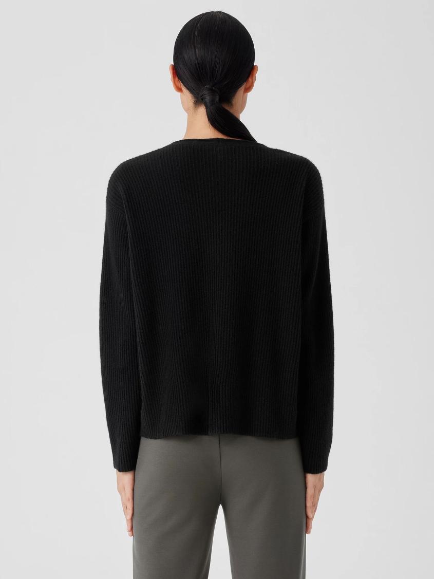 Eileen Fisher Sweaters &amp; Cardigans | Italian Cashmere V-Neck Top Black - Women