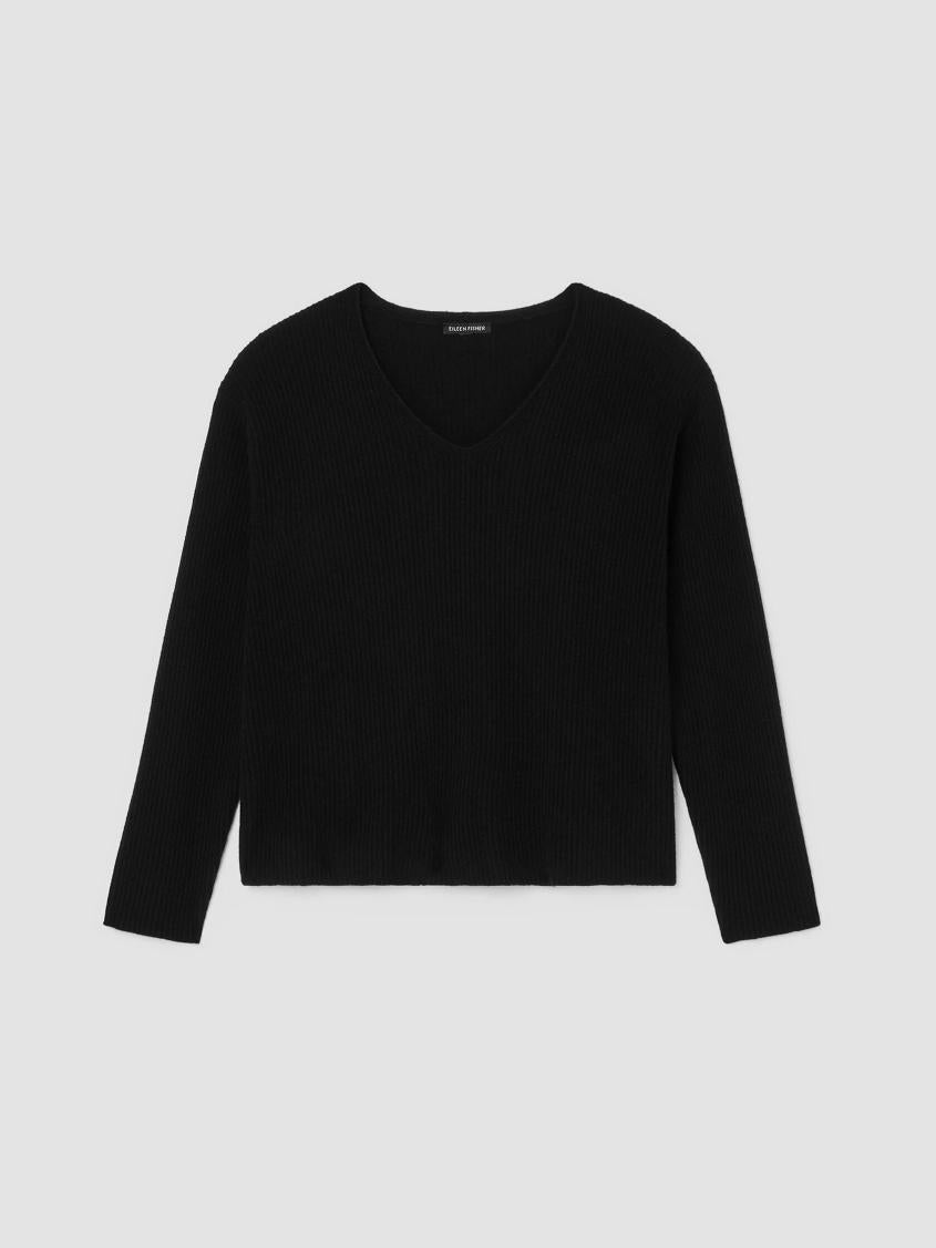 Eileen Fisher Sweaters &amp; Cardigans | Italian Cashmere V-Neck Top Black - Women