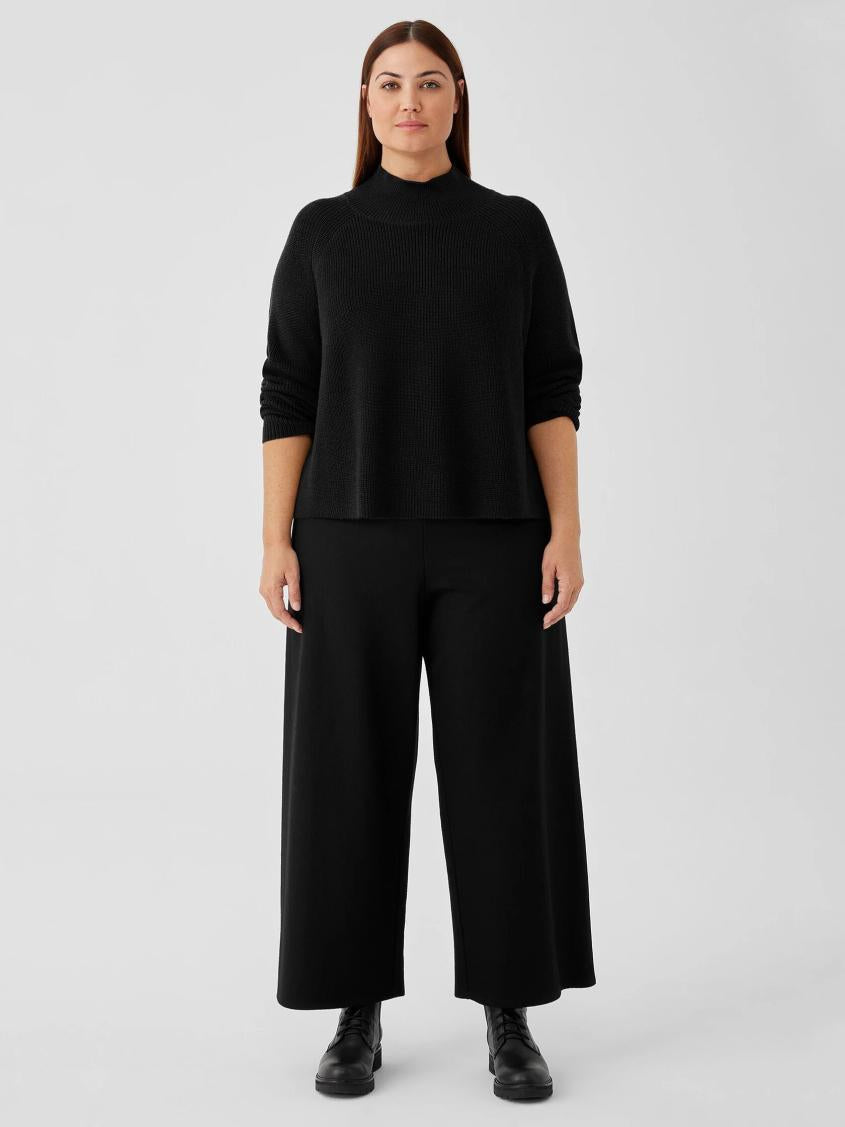 Eileen Fisher Sweaters &amp; Cardigans | Merino Cropped Turtleneck Top In Regenerative Wool Black - Women