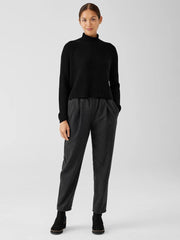 Eileen Fisher Sweaters &amp; Cardigans | Merino Cropped Turtleneck Top In Regenerative Wool Black - Women