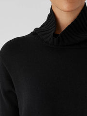 Eileen Fisher Sweaters &amp; Cardigans | Merino Jersey Turtleneck In Regenerative Wool Black - Women