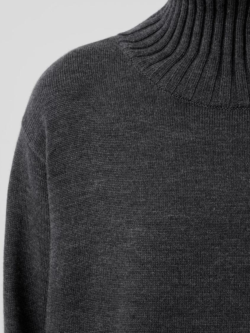 Eileen Fisher Sweaters &amp; Cardigans | Merino Jersey Turtleneck In Regenerative Wool Charcoal - Women