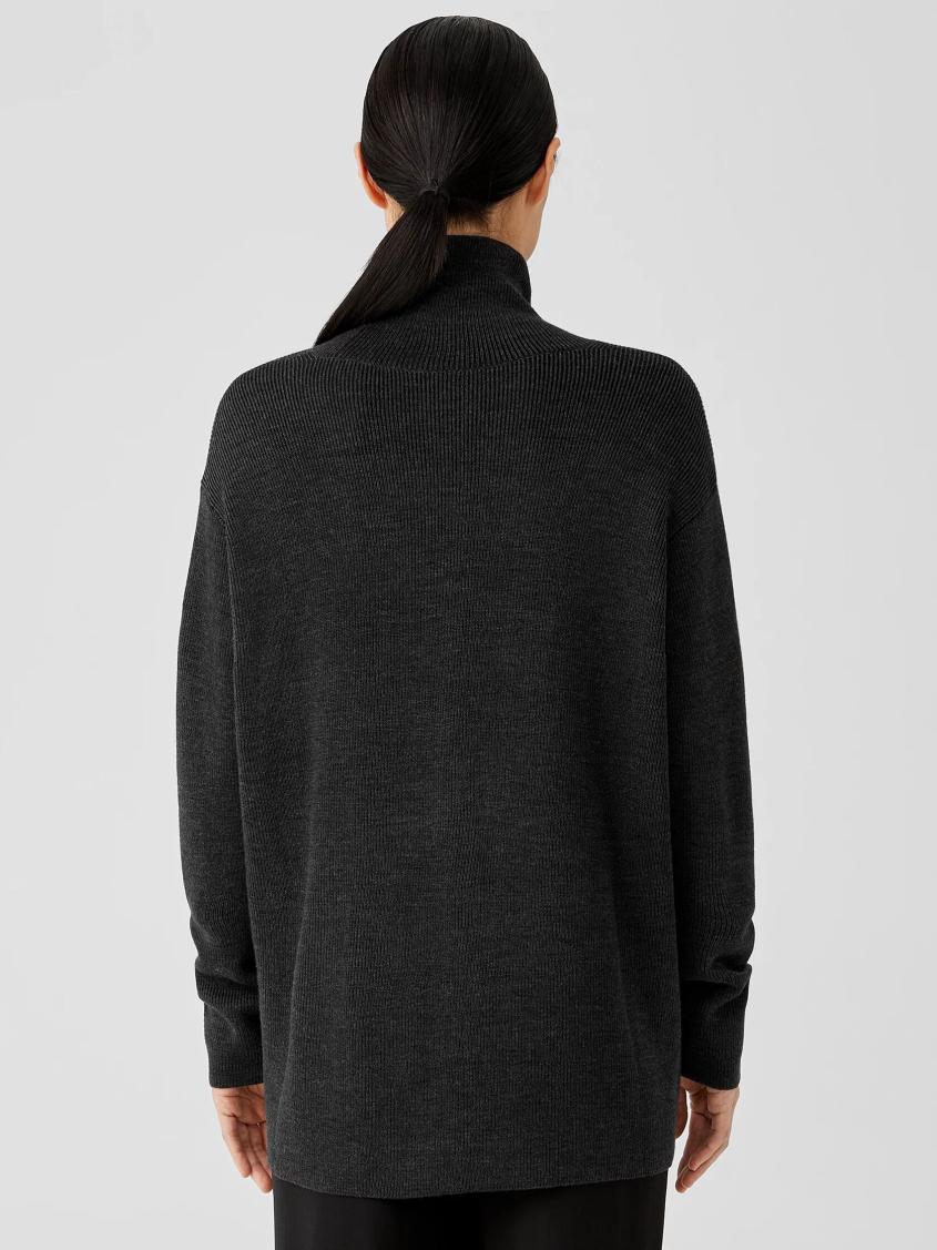 Eileen Fisher Sweaters &amp; Cardigans | Merino Turtleneck Top Charcoal - Women