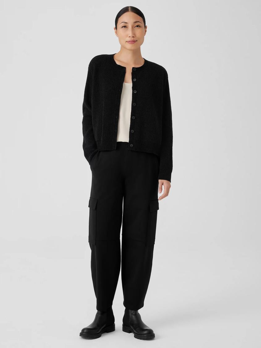 Eileen Fisher Sweaters &amp; Cardigans | Organic Cotton Chenille Crew Neck Cardigan Black - Women
