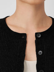 Eileen Fisher Sweaters &amp; Cardigans | Organic Cotton Chenille Crew Neck Cardigan Black - Women