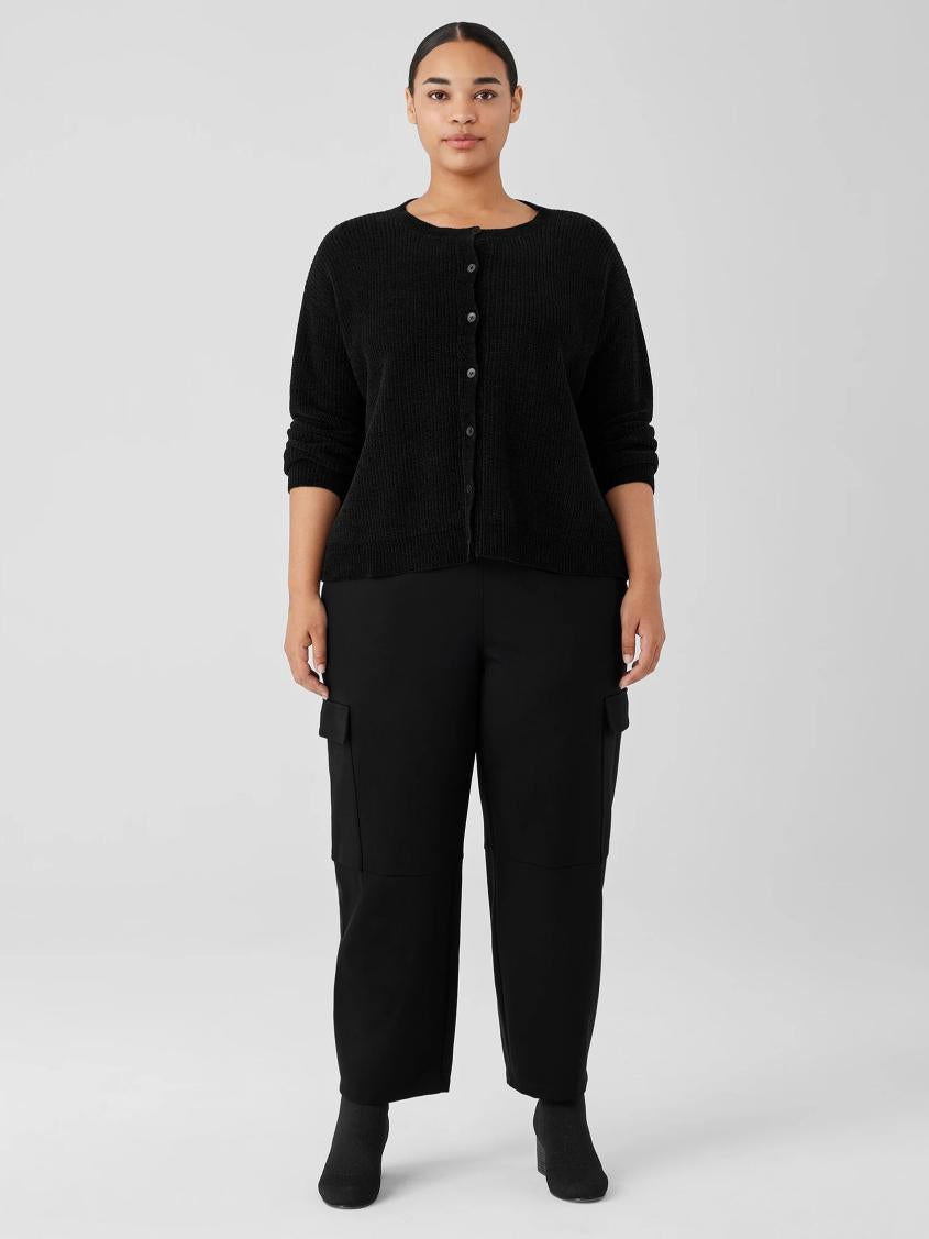 Eileen Fisher Sweaters &amp; Cardigans | Organic Cotton Chenille Crew Neck Cardigan Black - Women