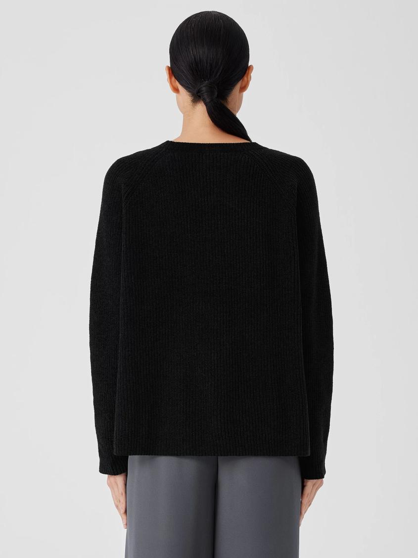Eileen Fisher Sweaters &amp; Cardigans | Organic Cotton Chenille Crew Neck Top Black - Women