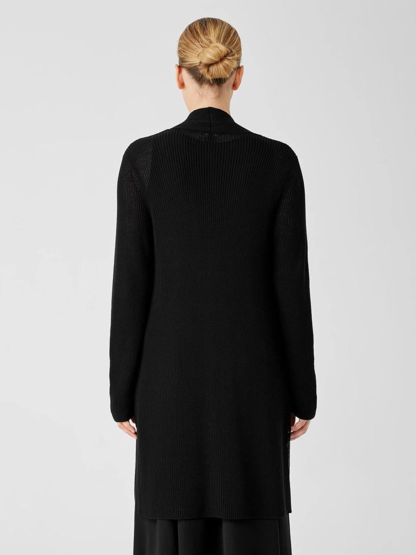 Eileen Fisher Sweaters &amp; Cardigans | Organic Cotton Silk Cord Long Cardigan Black - Women