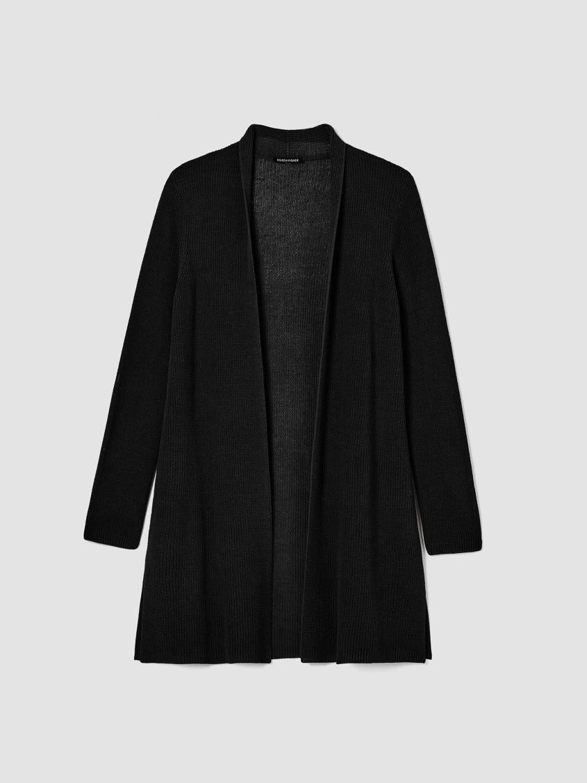 Eileen Fisher Sweaters &amp; Cardigans | Organic Cotton Silk Cord Long Cardigan Black - Women