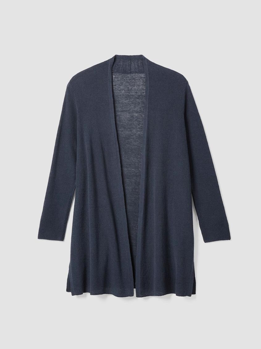 Eileen Fisher Sweaters &amp; Cardigans | Organic Linen Cotton Airy Tuck Long Cardigan Ocean - Women