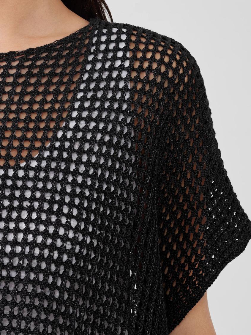 Eileen Fisher Sweaters &amp; Cardigans | Organic Linen Délavé Bateau Neck Top Black - Women