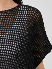 Eileen Fisher Sweaters &amp; Cardigans | Organic Linen Délavé Bateau Neck Top Black - Women