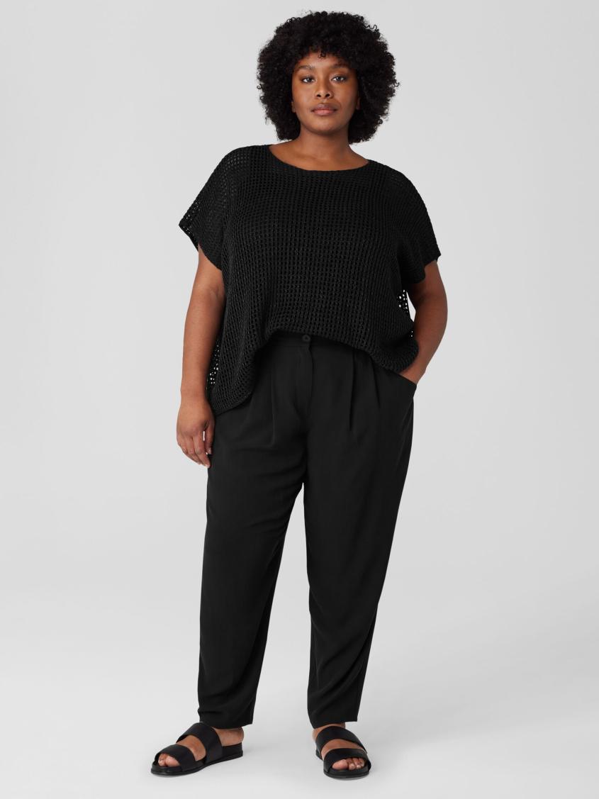 Eileen Fisher Sweaters &amp; Cardigans | Organic Linen Délavé Bateau Neck Top Black - Women