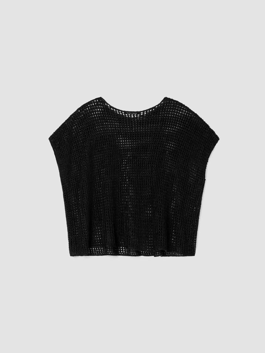 Eileen Fisher Sweaters &amp; Cardigans | Organic Linen Délavé Bateau Neck Top Black - Women