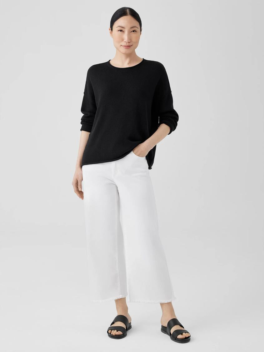 Eileen Fisher Sweaters &amp; Cardigans | Peruvian Cotton Blend Crew Neck Top Black - Women