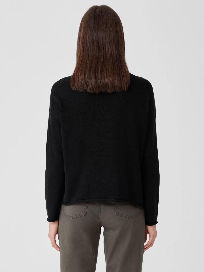 Eileen Fisher Sweaters &amp; Cardigans | Peruvian Cotton Blend Crew Neck Top Black - Women