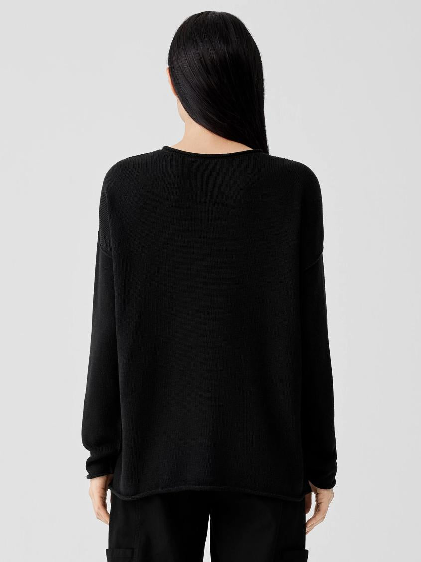 Eileen Fisher Sweaters &amp; Cardigans | Peruvian Cotton Blend Crew Neck Top Black - Women