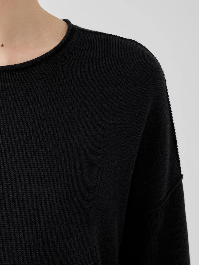 Eileen Fisher Sweaters &amp; Cardigans | Peruvian Cotton Blend Crew Neck Top Black - Women