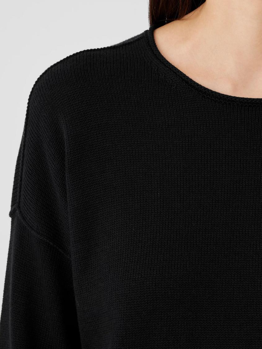 Eileen Fisher Sweaters &amp; Cardigans | Peruvian Cotton Blend Crew Neck Top Black - Women