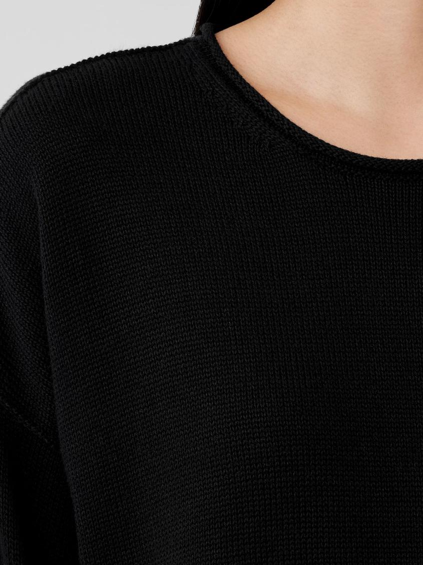 Eileen Fisher Sweaters &amp; Cardigans | Peruvian Cotton Blend Crew Neck Top Black - Women