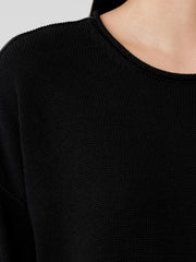 Eileen Fisher Sweaters &amp; Cardigans | Peruvian Cotton Blend Crew Neck Top Black - Women
