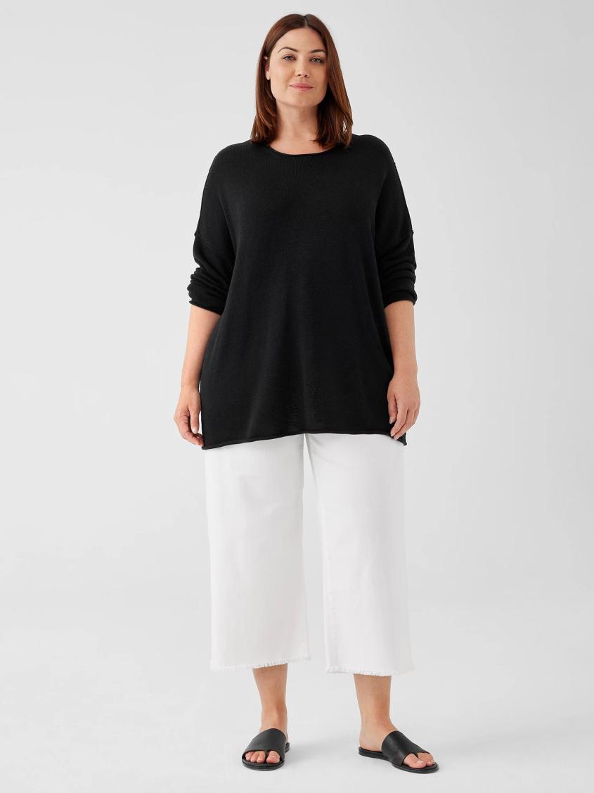 Eileen Fisher Sweaters &amp; Cardigans | Peruvian Cotton Blend Crew Neck Top Black - Women
