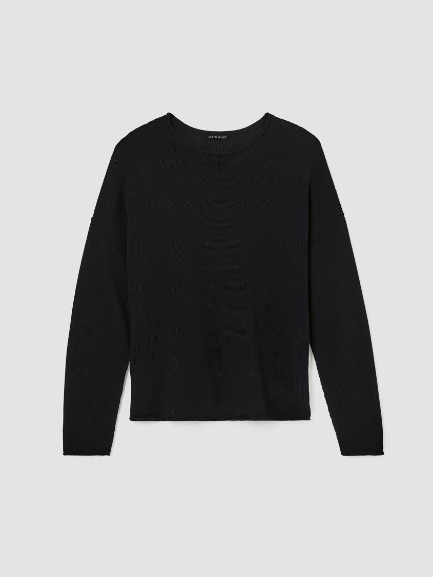 Eileen Fisher Sweaters &amp; Cardigans | Peruvian Cotton Blend Crew Neck Top Black - Women