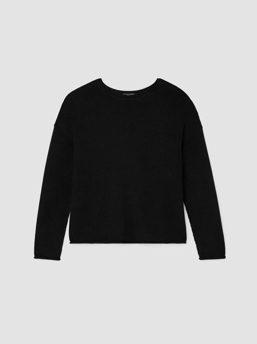 Eileen Fisher Sweaters &amp; Cardigans | Peruvian Cotton Blend Crew Neck Top Black - Women