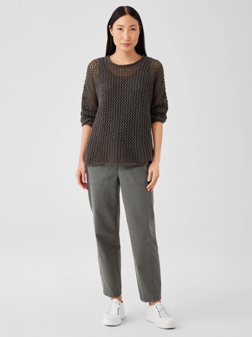 Eileen Fisher Sweaters &amp; Cardigans | Peruvian Organic Cotton Boucle Crew Neck Top Black - Women