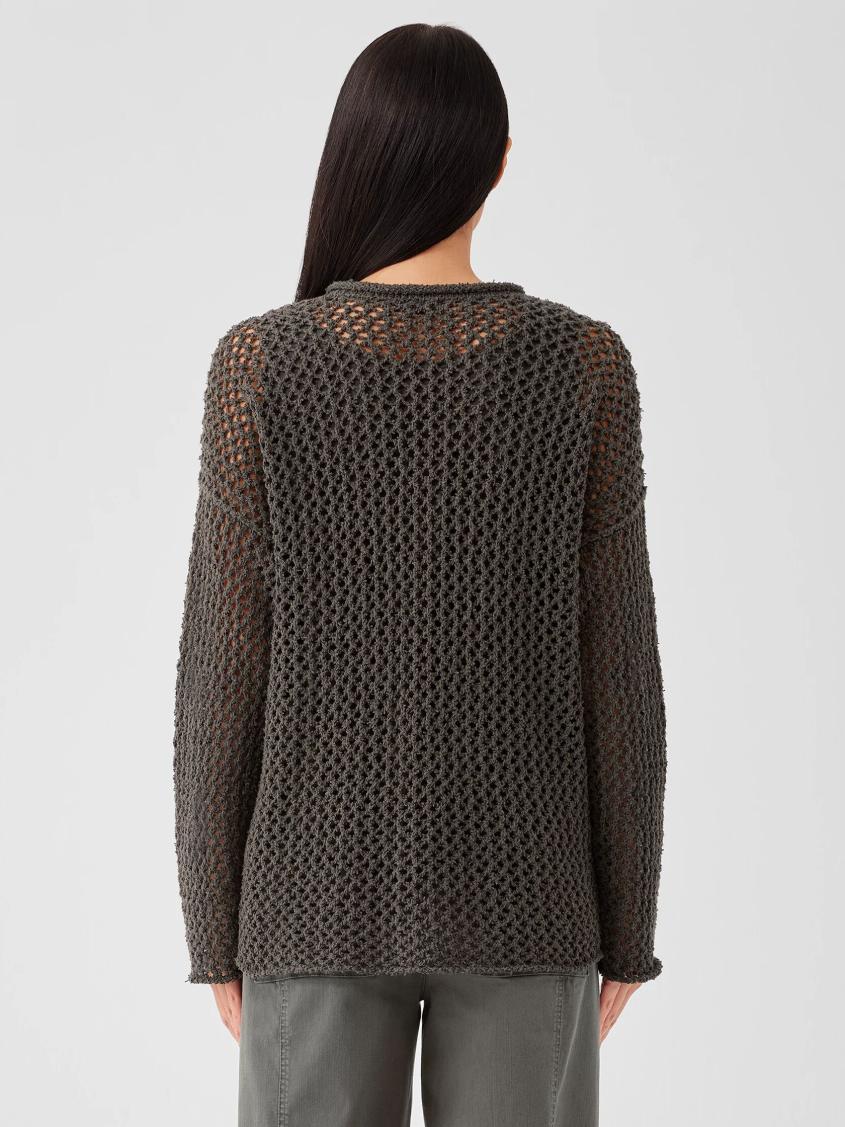 Eileen Fisher Sweaters &amp; Cardigans | Peruvian Organic Cotton Boucle Crew Neck Top Black - Women
