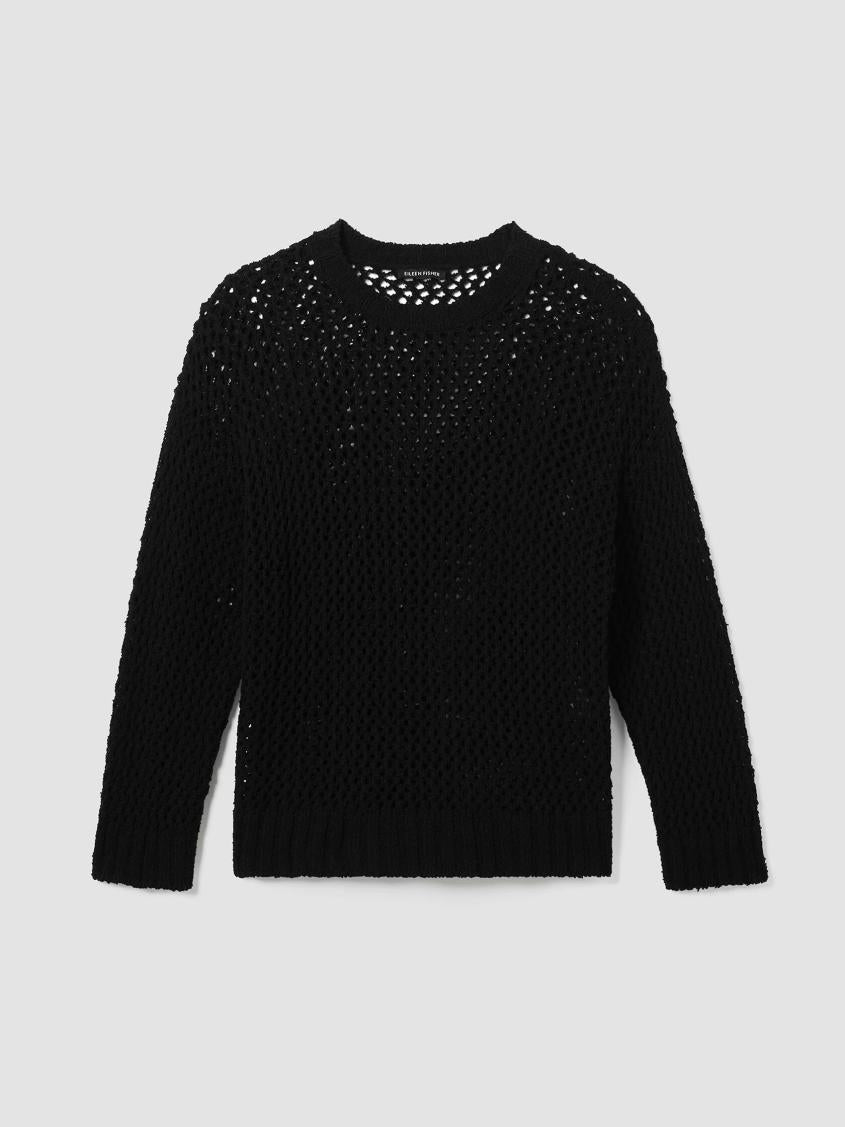 Eileen Fisher Sweaters &amp; Cardigans | Peruvian Organic Cotton Boucle Crew Neck Top Black - Women