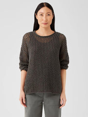Eileen Fisher Sweaters &amp; Cardigans | Peruvian Organic Cotton Boucle Crew Neck Top Black - Women