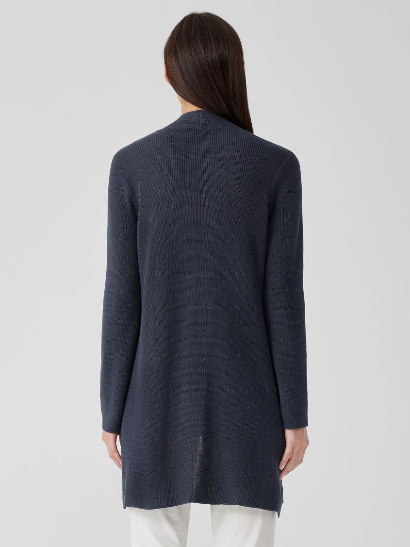 Eileen Fisher Sweaters &amp; Cardigans | Peruvian Organic Cotton Crepe Cardigan Ocean - Women