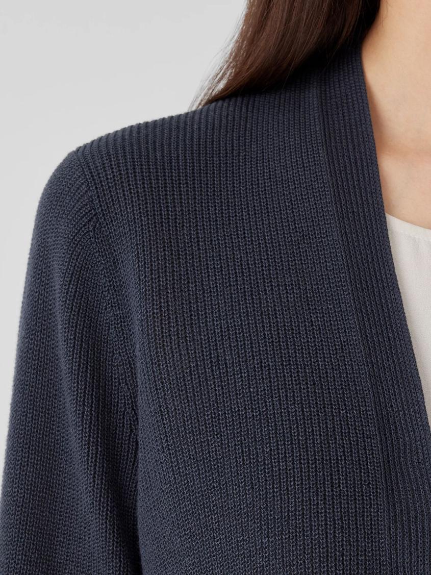 Eileen Fisher Sweaters &amp; Cardigans | Peruvian Organic Cotton Crepe Cardigan Ocean - Women
