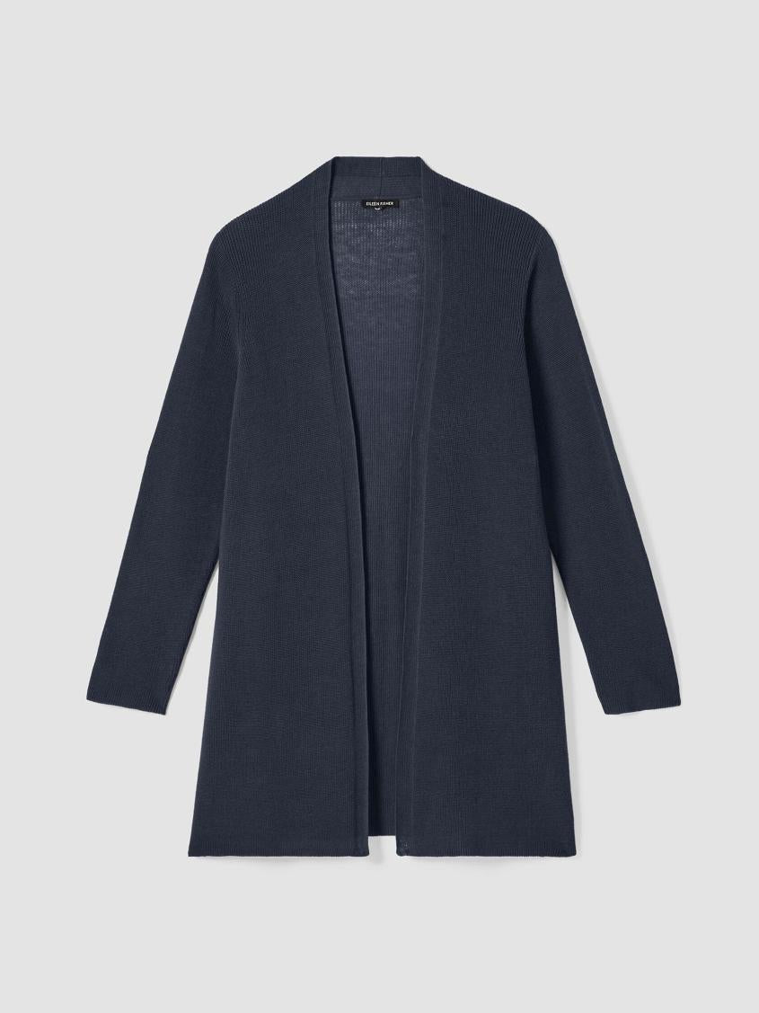 Eileen Fisher Sweaters &amp; Cardigans | Peruvian Organic Cotton Crepe Cardigan Ocean - Women
