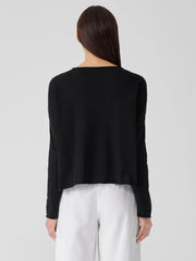 Eileen Fisher Sweaters &amp; Cardigans | Peruvian Organic Cotton Crepe Crew Neck Top Black - Women