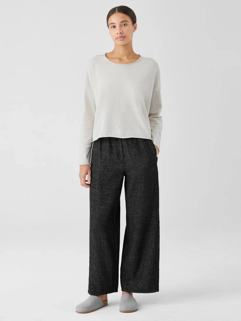 Eileen Fisher Sweaters &amp; Cardigans | Peruvian Organic Cotton Crepe Crew Neck Top Bone - Women