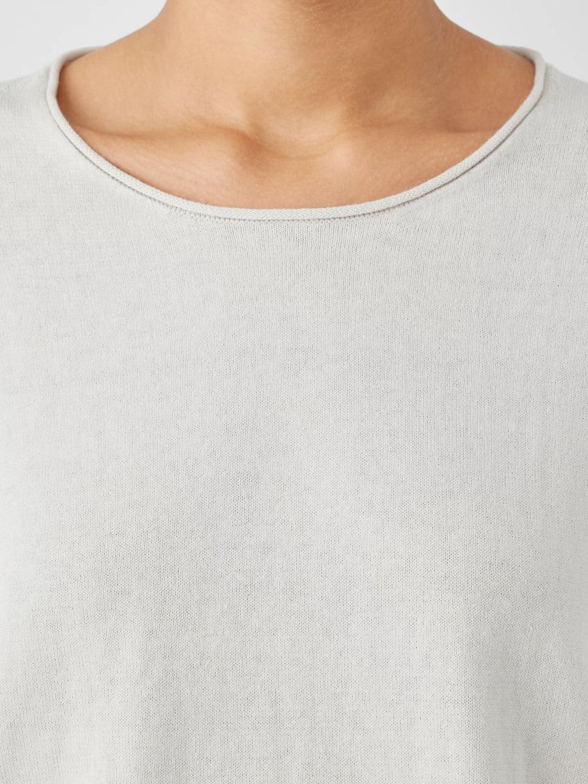 Eileen Fisher Sweaters &amp; Cardigans | Peruvian Organic Cotton Crepe Crew Neck Top Bone - Women