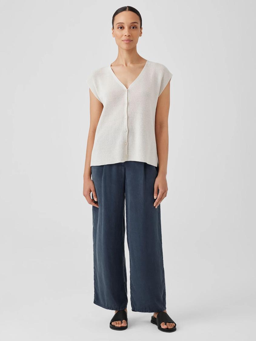Eileen Fisher Sweaters &amp; Cardigans | Peruvian Organic Cotton Crepe Vest Bone - Women