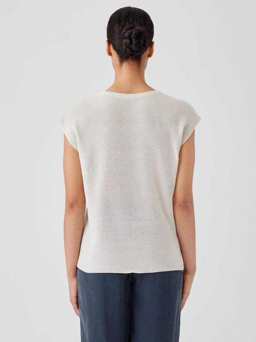 Eileen Fisher Sweaters &amp; Cardigans | Peruvian Organic Cotton Crepe Vest Bone - Women