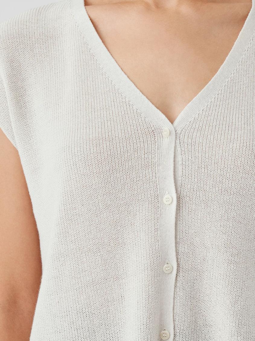 Eileen Fisher Sweaters &amp; Cardigans | Peruvian Organic Cotton Crepe Vest Bone - Women