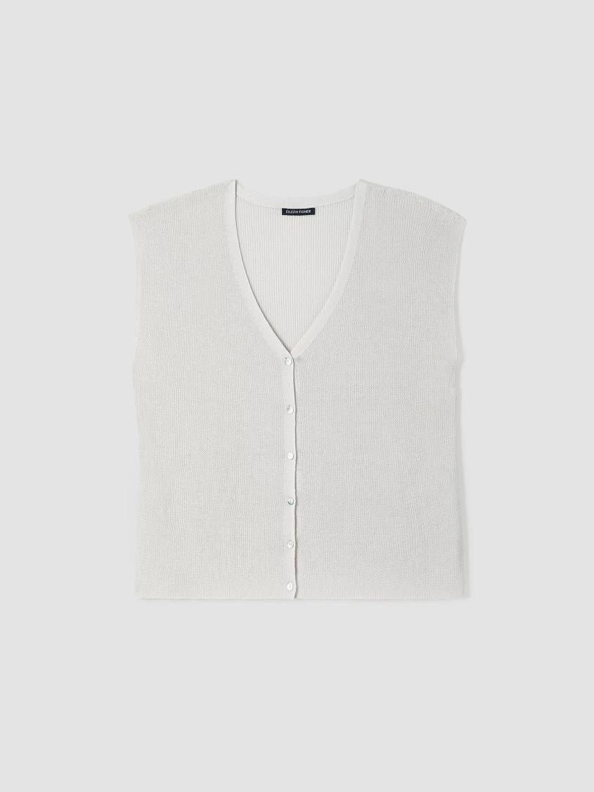 Eileen Fisher Sweaters &amp; Cardigans | Peruvian Organic Cotton Crepe Vest Bone - Women
