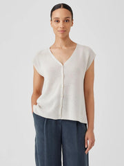 Eileen Fisher Sweaters &amp; Cardigans | Peruvian Organic Cotton Crepe Vest Bone - Women
