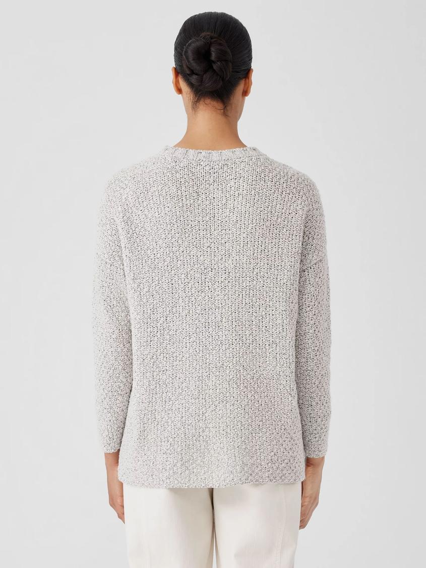 Eileen Fisher Sweaters &amp; Cardigans | Peruvian Organic Cotton Crimp Crew Neck Long Top Sea Salt - Women