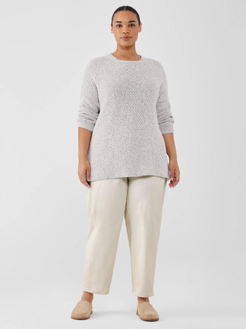 Eileen Fisher Sweaters &amp; Cardigans | Peruvian Organic Cotton Crimp Crew Neck Long Top Sea Salt - Women